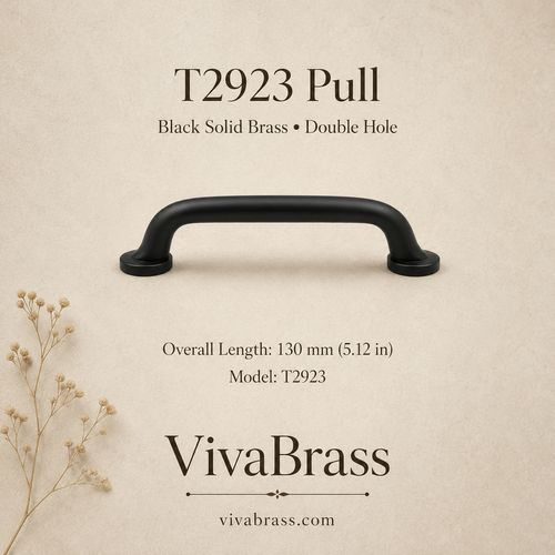 Black Solid Brass Cabinet Knobs & Pulls – Matte Black Drawer Handles, Modern Kitchen Cabinet & Furniture Hardware